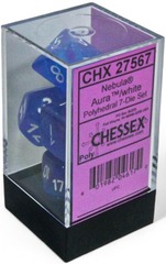 Chessex - Nebula Aura/White Luminary 7pc - CHX27567